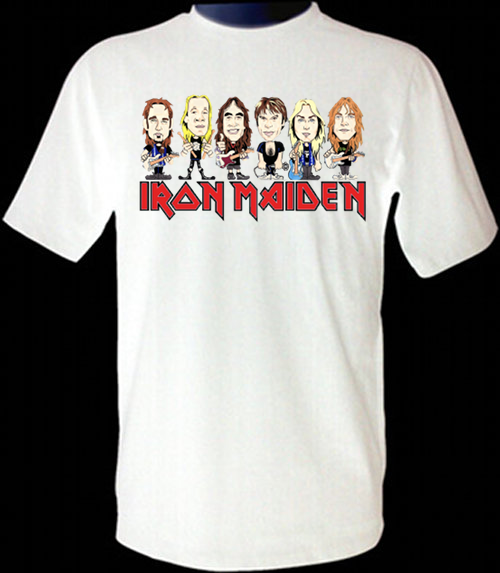 Camisa branca Iron Maiden/algodão